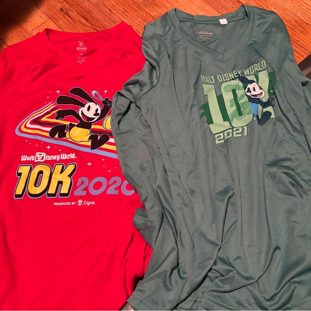 Rundisney long sleeve running shirts set of two size medium